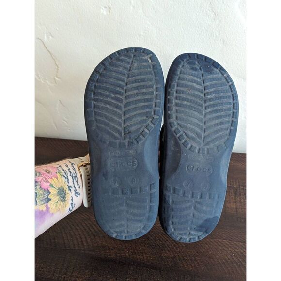 Crocs Navy Blue Slide Flip Flop Style Sandals - Size 7M / 9W - Picture 6 of 8